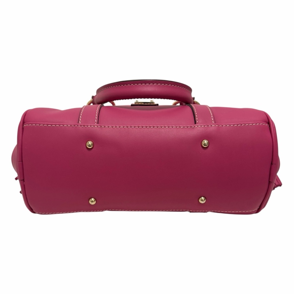 Dooney & Bourke Solid Hot Pink Leather Satchel Handbag - Picture 5 of 9